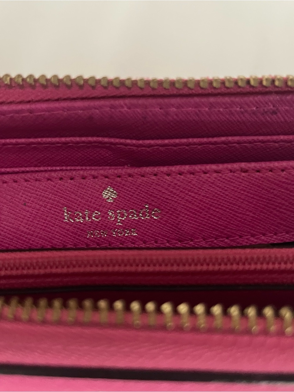 kate spade Hot Pink Saffiano Zip Wallet - Picture 4 of 5